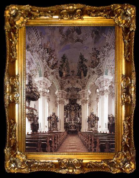 framed  ZIMMERMANN  Johann Baptist Interior with ceiling fresco, ta009-2